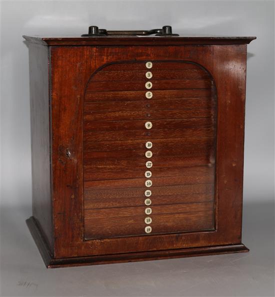 A mahogany specimen cabinet